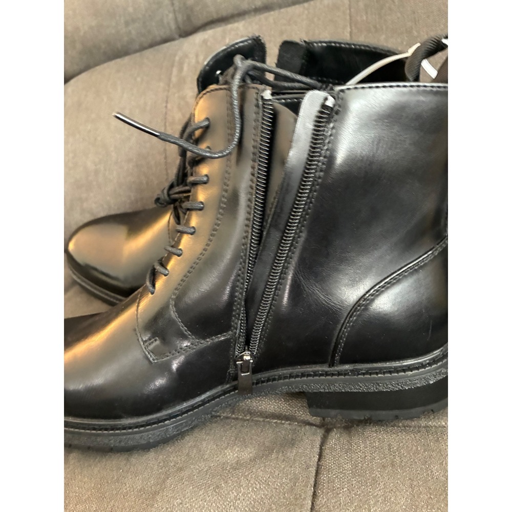 Madden NYC Combat Boots Mens 11.5 Black Side Zip Lace Up Lug Sole Ortholite New - Picture 8 of 10